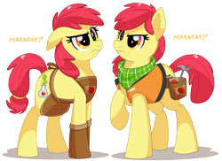 Size: 1980x1440 | Tagged: safe, artist:itstaylor-made, apple bloom, bloom and gloom, alternate cutie mark, apron, clothes, dual persona, hammer, neckerchief, older, toolbelt, vest