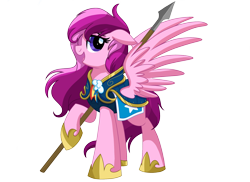 Size: 1980x1440 | Tagged: safe, artist:itstaylor-made, oc, oc:pepperberry, pegasus, pony, comic:twilight's reign, armor, guard, guardsmare, royal guard, simple background, spear, transparent background, weapon