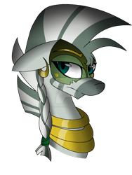 Size: 1024x1365 | Tagged: safe, artist:creamycolors, zecora, zebra, the cutie re-mark, alternate timeline, bust, chrysalis resistance timeline, mask, portrait, resistance leader zecora, simple background, solo, transparent background