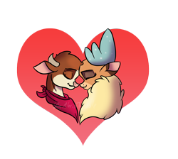 Size: 1006x900 | Tagged: safe, arizona cow, velvet reindeer, cow, deer, reindeer, them's fightin' herds, arizonadorable, community related, female, lesbian, shipping, velvezona, velvezona daily