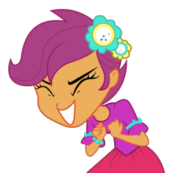 Size: 3150x3132 | Tagged: safe, artist:bigccv, scootaloo, equestria girls, chicken dance, dancing, scootachicken, simple background, solo, transparent background, vector