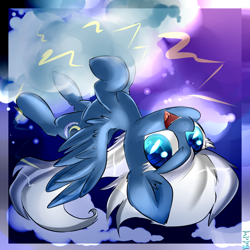 Size: 1400x1400 | Tagged: safe, artist:flappy27, night glider, backwards cutie mark, cute, glideabetes, solo, upside down