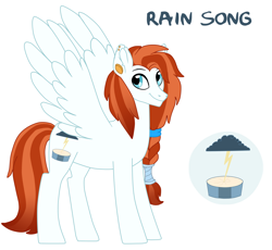 Size: 2500x2300 | Tagged: safe, artist:silcybell, oc, oc only, oc:rain song, braid, ear piercing, earring, magical lesbian spawn, next generation, offspring, parent:rainbow dash, parent:spitfire, parents:spitdash, piercing, solo