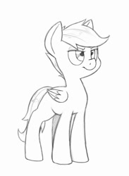 Size: 936x1280 | Tagged: safe, artist:trickydick, scootaloo, monochrome, solo, wip