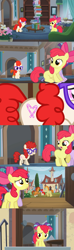 Size: 936x3164 | Tagged: safe, edit, edited screencap, screencap, apple bloom, twist, call of the cutie, the cutie re-mark, comic, comparison, screencap comic