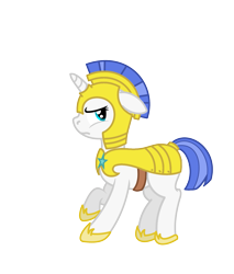 Size: 1357x1589 | Tagged: safe, artist:peternators, artist:redmagepony, edit, pony, unicorn, angry, female, guardsmare, looking back, royal guard, royal guard armor, solo