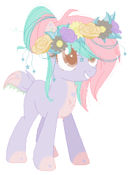 Size: 309x408 | Tagged: safe, artist:nuclearxwonderlandxx, oc, oc only, base used, floral head wreath, pastel, solo