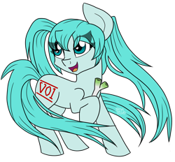 Size: 3463x3217 | Tagged: safe, artist:partylikeanartist, crossover, hatsune miku, leek, ponytail, simple background, solo, transparent background, vocaloid