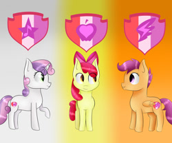 Size: 1024x853 | Tagged: safe, artist:zakremciajkamala, apple bloom, scootaloo, sweetie belle, crusaders of the lost mark, cutie mark, cutie mark crusaders, the cmc's cutie marks