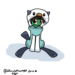 Size: 1280x1280 | Tagged: safe, artist:lovelyheartmlp, oc, oc only, oc:frost d. tart, clothes, cosplay, costume, crossover, cute, oshawott, pokémon, solo