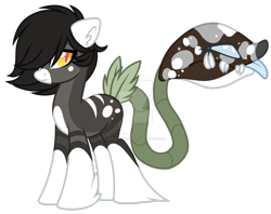 Size: 1280x1012 | Tagged: safe, artist:crystal-tranquility, oc, oc only, monster pony, original species, piranha plant pony, augmented tail, watermark