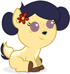 Size: 1024x1074 | Tagged: safe, artist:p-b-jay, oc, oc only, oc:dyani, deer, deer pony, hybrid, original species, fawn, female, filly