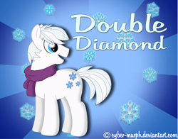 Size: 900x706 | Tagged: safe, artist:cyber-murph, double diamond, season 5, the cutie map, clothes, scarf, signature, snow, snowflake