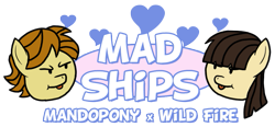 Size: 983x456 | Tagged: safe, artist:1992zepeda, wild fire, oc, oc:mandopony, female, game grumps, male, mandofire, shipping, straight