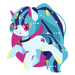 Size: 2131x2132 | Tagged: safe, artist:snow angel, sonata dusk, colored pupils, floating, jewelry, necklace, ponified, simple background, solo, starry eyes, transparent background, wingding eyes