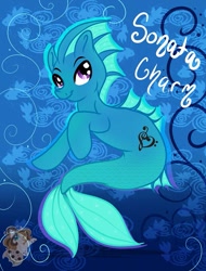 Size: 729x960 | Tagged: safe, artist:creativechibigraphic, oc, oc only, oc:sonata charm, merpony, solo