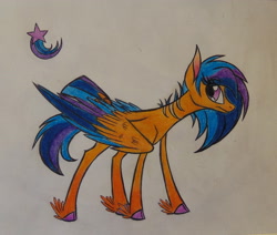 Size: 3332x2823 | Tagged: safe, artist:heavenlyartiste, oc, oc only, oc:supernova, offspring, parent:flash sentry, parent:twilight sparkle, parents:flashlight, scar, solo