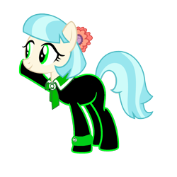 Size: 1152x1152 | Tagged: safe, artist:jeatz-axl, artist:motownwarrior01, coco pommel, dc comics, green lantern, green lantern (comic), green lantern corps, simple background, solo, transparent background, wristband