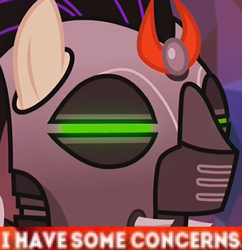 Size: 457x472 | Tagged: safe, screencap, ivory, ivory rook, crystal pony, pony, the cutie re-mark, alternate timeline, big hero 6, brainwashed, crystal war timeline, expand dong, exploitable meme, image macro, meme, mind control, reaction image, sombra soldier, why.jpg