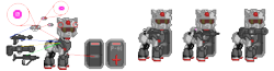 Size: 596x154 | Tagged: safe, oc, oc only, armor, gundam, pixel art, prototype gundam, simple background, solo, sprite, transparent background, visor