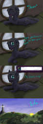 Size: 1280x3628 | Tagged: safe, artist:pantzar, oc, oc only, oc:requiem, ask, bed, bedroom, comic, graveyard, tumblr