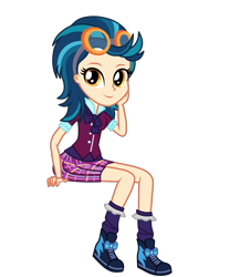 Size: 2500x3000 | Tagged: safe, artist:mixiepie, indigo zap, equestria girls, friendship games, clothes, commission, crystal prep academy uniform, cute, looking at you, school uniform, simple background, smiling, solo, transparent background, zapabetes