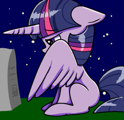 Size: 665x643 | Tagged: safe, artist:pegasister2251, twilight sparkle, twilight sparkle (alicorn), alicorn, pony, female, gravestone, mare, solo