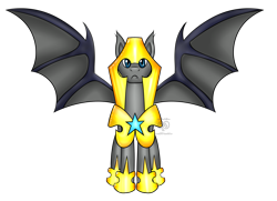 Size: 2825x2049 | Tagged: safe, artist:melodicstream, oc, oc only, oc:kilik, bat pony, pony, cute, fangs, guard armor, spread wings