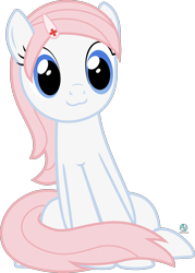 Size: 1500x2100 | Tagged: safe, artist:arifproject, nurse redheart, earth pony, pony, :3, alternate hairstyle, cute, female, heartabetes, loose hair, mare, meme, simple background, sitting, sitting catface meme, smiling, solo, transparent background, vector