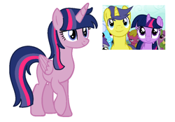 Size: 886x616 | Tagged: safe, artist:estefania200, comet tail, twilight sparkle, twilight sparkle (alicorn), oc, alicorn, pony, cometlight, female, male, offspring, parent:comet tail, parent:twilight sparkle, parents:cometlight, shipping, straight, unnamed oc