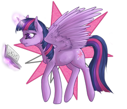 Size: 1000x857 | Tagged: safe, artist:mpsins, twilight sparkle, twilight sparkle (alicorn), alicorn, pony, book, cutie mark, female, magic, mare, reading, simple background, solo, telekinesis, that pony sure does love books, transparent background