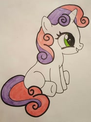 Size: 719x960 | Tagged: safe, artist:nucleartomb2, derpibooru import, sweetie belle, solo, traditional art