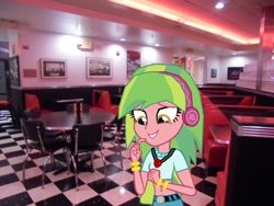 Size: 1280x960 | Tagged: safe, artist:eli-j-brony, lemon zest, equestria girls, belly button, clothes, diner, midriff, short shirt, shorts, solo