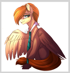 Size: 989x1032 | Tagged: safe, artist:orfartina, oc, oc only, pegasus, pony, necktie, solo