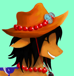 Size: 946x967 | Tagged: safe, artist:supremeowl, crossover, one piece, ponified, portgas d ace, solo