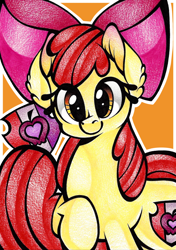 Size: 1024x1457 | Tagged: safe, artist:j-lin-mlp, apple bloom, crusaders of the lost mark, cutie mark, solo, the cmc's cutie marks, traditional art