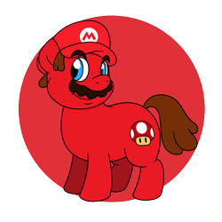 Size: 800x800 | Tagged: safe, artist:perfectpinkwater, mario, ponified, super mario bros., super smash bros.