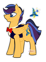 Size: 823x1093 | Tagged: safe, artist:cihiiro, oc, oc only, oc:dusk phantom, bowtie, clothes, offspring, parent:flash sentry, parent:twilight sparkle, parents:flashlight, shirt, simple background, solo, transparent background