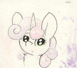 Size: 969x849 | Tagged: safe, artist:slightlyshade, derpibooru import, sweetie belle, solo, traditional art