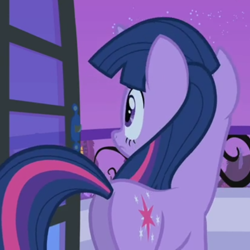 Size: 620x620 | Tagged: safe, screencap, twilight sparkle, unicorn twilight, pony, unicorn, owl's well that ends well, butt, cropped, female, mare, plot, solo, twibutt