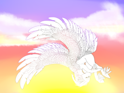 Size: 1600x1200 | Tagged: safe, artist:rimmi1357, bird pone, pegasus, pony, commission, flight, solo, wings, your character here