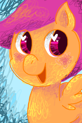 Size: 600x899 | Tagged: safe, artist:marie-ah, scootaloo, blushing, solo, wingding eyes