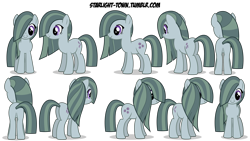 Size: 3840x2160 | Tagged: safe, marble pie, earth pony, pony, flash puppet, reference sheet, simple background, solo, transparent background, turnaround, vector