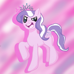 Size: 654x652 | Tagged: safe, artist:allaroundnerd, diamond tiara, earth pony, pony, angry, female, filly, jewelry, open mouth, raised hoof, solo, tiara