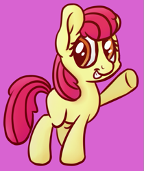 Size: 469x559 | Tagged: safe, artist:nwwe, apple bloom, missing accessory, raised hoof, simple background, solo