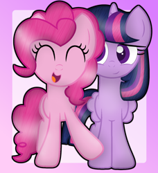 Size: 1024x1125 | Tagged: safe, artist:bubbly-storm, derpibooru import, pinkie pie, twilight sparkle, twilight sparkle (alicorn), alicorn, earth pony, pony, female, mare