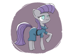 Size: 900x695 | Tagged: safe, artist:pastelbuttons, maud pie, earth pony, pony, clothes, female, gray coat, mare, purple mane, solo