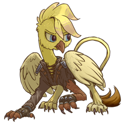 Size: 2952x2901 | Tagged: safe, artist:inlucidreverie, oc, oc only, oc:golden plume, griffon, fallout equestria, simple background, transparent background