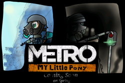 Size: 1340x892 | Tagged: safe, artist:askporny, oc, oc only, apocalypse, gun, intro, metro 2033, metro:mylittlepony, weapon