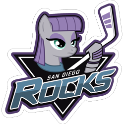 Size: 1437x1437 | Tagged: safe, artist:lyraheartstrngs, maud pie, ahl, hockey, ice hockey, logo, logo parody, rock, san diego gulls